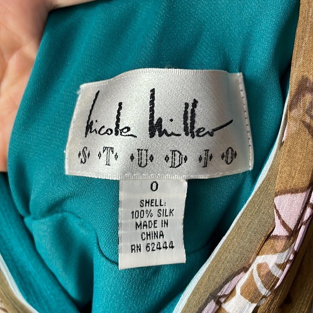 Nicole Miller Studio Silk Chiffon Maxi Dress 0 - Picture 9 of 9